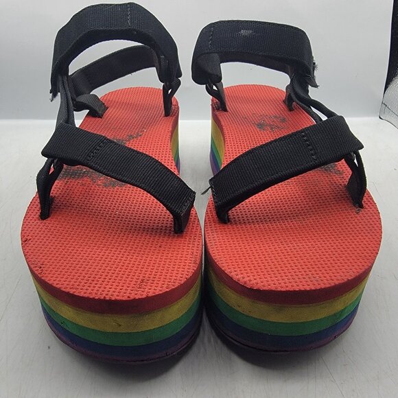 Teva Flatform Universal Womens 8 Rainbow Pride Platform Sandals 1116376 - Picture 2 of 13